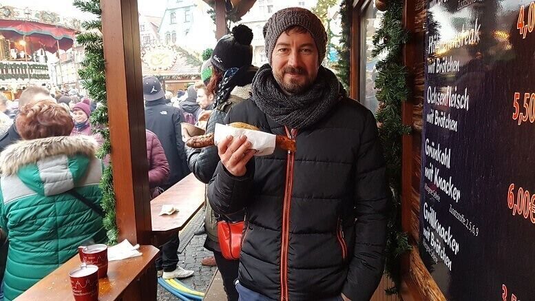 Bratwurst de Turingia en Erfurt
