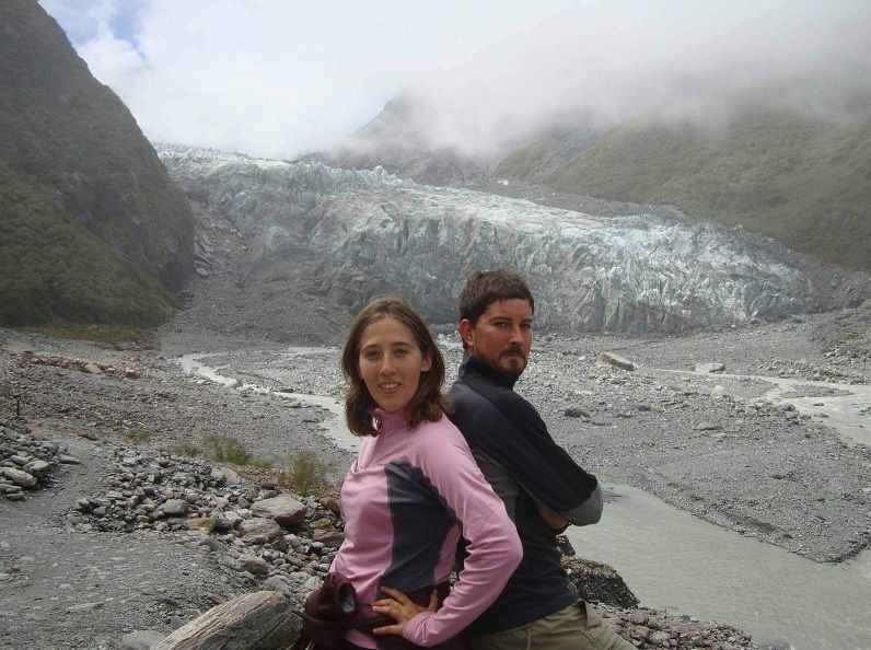 Glaciar en la isla sur de Nueva Zelanda